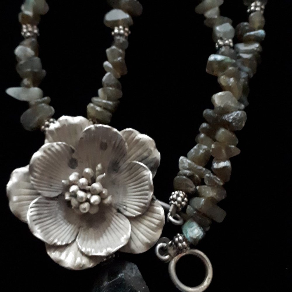 Vintage Silver and Labradorite Necklace
